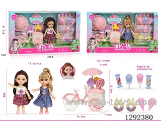 6 inch Articulated doll set 2 mixed