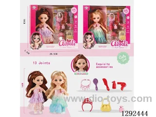 6-Inch 13-Joint Solid-Body Doll Set 2 mixed