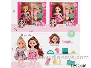 6-Inch 13-Joint Solid-Body Doll Set 2 mixed