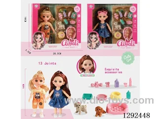 6-Inch 13-Joint Solid-Body Doll Set 2 mixed