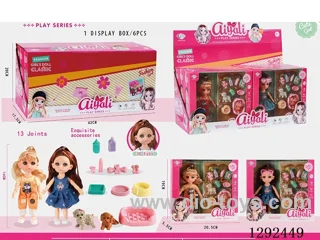 6-Inch 13-Joint Solid-Body Doll Set 6PCS