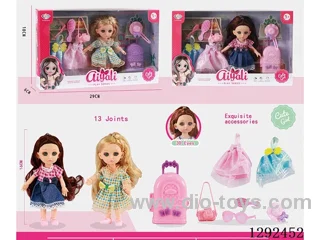 6-Inch 13-Joint Solid-Body Doll Set 2 mixed