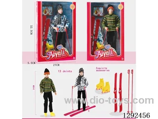 11-inch 11-Joint Solid-Body Doll Set, 2 Mixed