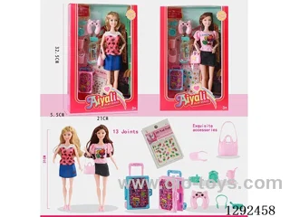 11-inch 11-Joint Doll Travel Set, 2 Mixed