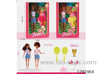 11-inch 11-joint doll tennis set (2 mixed)