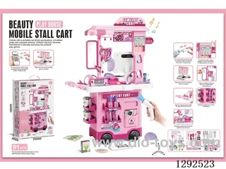 2-in-1 Beauty Station Cash Register Cart W L/M (Cash Register with Dual Sound Effects, Barcode Scanner W L/M) (91PCS)