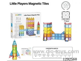 7.5CM Magnetic Tiles, Diamond-Cut, 100PCS