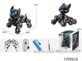 8ch RC Robot Dog (Painted Version) - Black - Single Mode