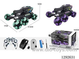 RC 6-wheel stunt tank with water bullet - Dual Mode