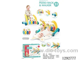 2-in-1 Walker and Pedal Piano (Blue)