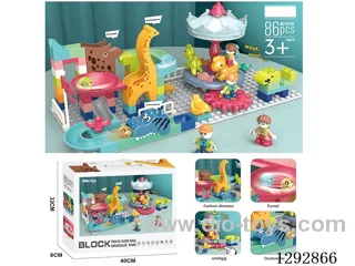 Dinosaur Carousel Building Blocks with Marble Run (86 pcs)