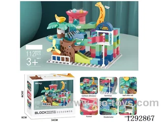 Dinosaur Building Blocks with Marble Run (112 pcs)