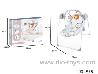 Grey Smart Remote-Control Baby Swing