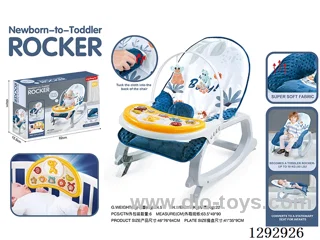 3-in-1 Musical Vibrating Baby Rocker + Feeding Tray + Crib Mobile Electronic Piano