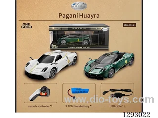 1:24 4ch authorized remote control of plastic pagani (2.4g) with light included battery 2 colors.