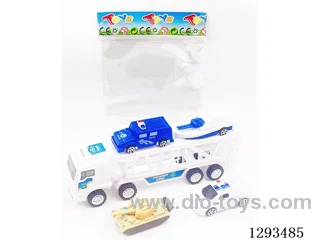 Inertia Police Tractor (includes 2 pull back + 2 free wheel cars)