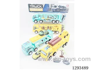 Inertia Tractor (Yellow/Blue) (includes 2 pull back + 1 free wheel cars + launch pad)
