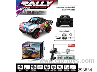 1:18 Full-Scale RC 4WD Monster Truck (Short Bed), with Lights, included battery, Blue-Red/Blue-Purple