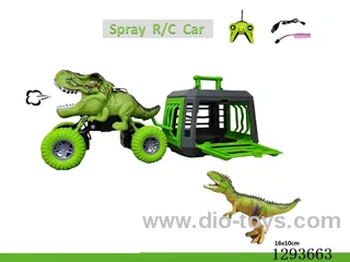 1:20 rc car with spray + dinosaur included battery