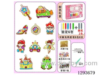 Peel-and-Stick DIY No-Bake Glue Art - Fairy Tale Town (10 Ornaments, 8-Color Markers)