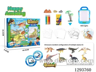 Dinosaur Writing Board Rub-On Marker Set (With Lights)