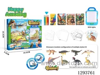 Dinosaur Writing Board Rub-On Marker Set (With Lights)