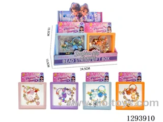 DIY Metal Beads + Bell Keychain & Bracelet Charms Set in Clear Box, 12PCS