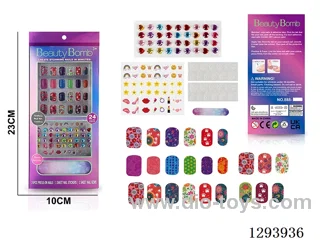 UV Artificial Nail Set with Rhinestones and 3D Film