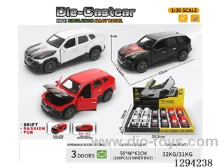 1:36 pull back alloy car 3 colors 12PCS