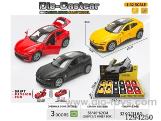 1:36 pull back alloy car 3 colors 12PCS