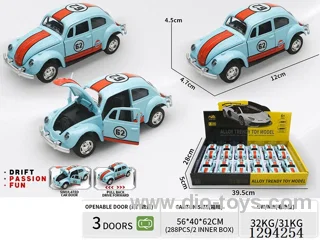 1:36 pull back alloy car 12PCS