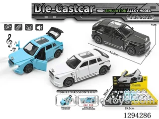 1:36 pull back alloy car 3 colors 12PCS W L/M