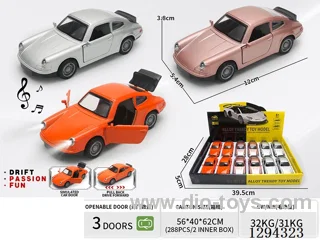1:36 pull back alloy car 3 colors 12PCS W L/M
