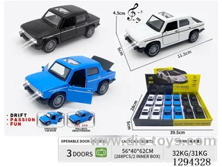 1:36 pull back alloy car 3 colors 12PCS W L/M