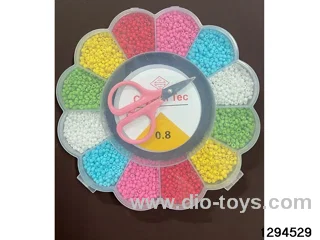 Flower Box with 12 Compartments and Fine Beads (Includes scissors and a thread box)