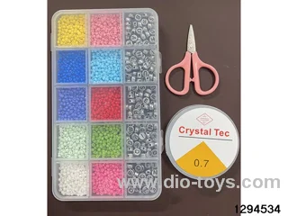 15-compartment fine bead + letter bead bead box (Includes scissors and a wire box)