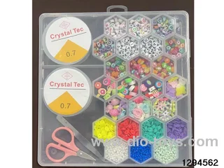 24-compartment honeycomb letter box + large ceramic shards + fine beads + small ceramic shards beaded box