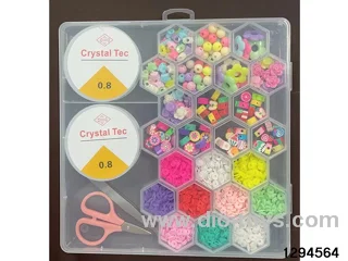 24-compartment honeycomb ceramic shard box with small ceramic shards and beads