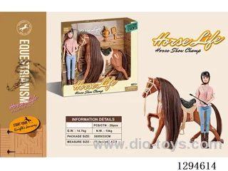 Brown Static Large Horse + Articulated 29CM Solid-Body Figure (No functions)