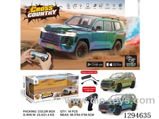1:10 4ch 2.4G Land Cruiser RC car with Dual Spray included battery 2 colors