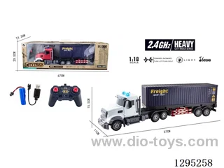 1:18 2.4G 6ch RC Container Truck W L/M( Included Battery)