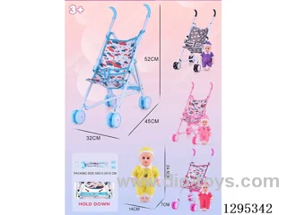 Metal Handcart with 12-inch Doll, 4 Colors