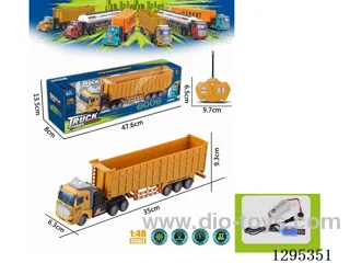 1:48 4ch RC Dump Truck with Lights included battery