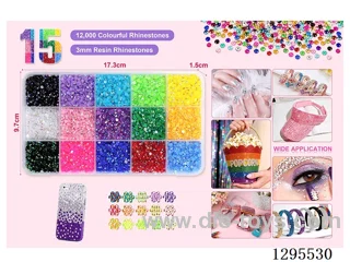 15-Compartment DIY Colored Rhinestones