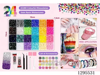 24-Compartment DIY Colored Rhinestones