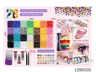 28-Compartment DIY Colored Rhinestones
