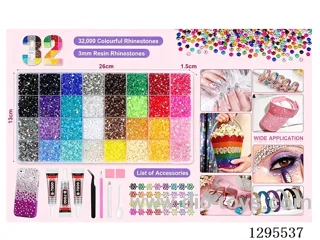 32-Compartment DIY Colored Rhinestones