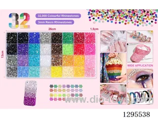 32-Compartment DIY Colored Rhinestones