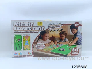 Wooden Board Games & Card Games，Folding Pool Table，Multifunctional Game Set (7-in-1，Medium Size)