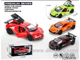 1:36 Die-Cast pull back 3-Door Sound & Light Sports Car (Racing Edition)